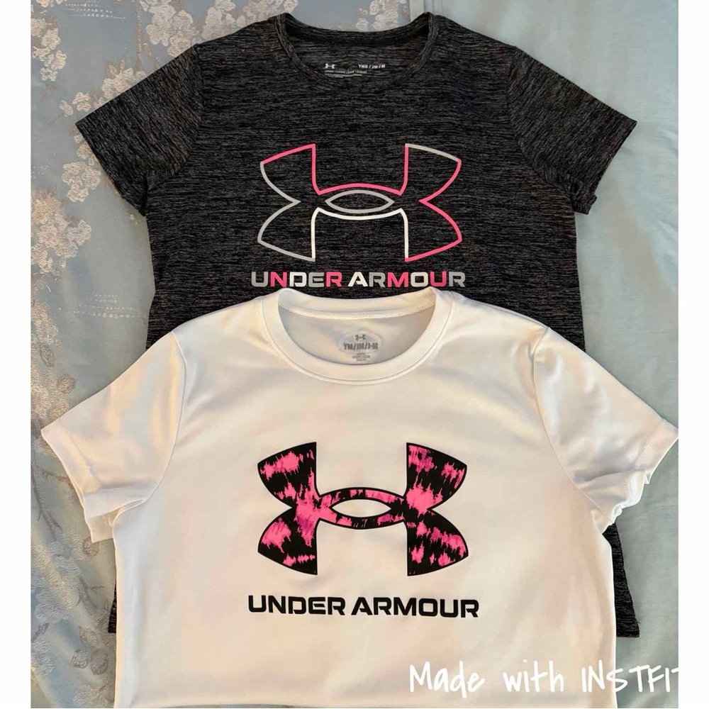 Lot of 2 Kids Under Armour Short Sleeve Shirts Tops